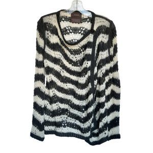 Guinevere Anthro Cardigan Women's Medium Linen Wool Mohair Lightweight Open Knit